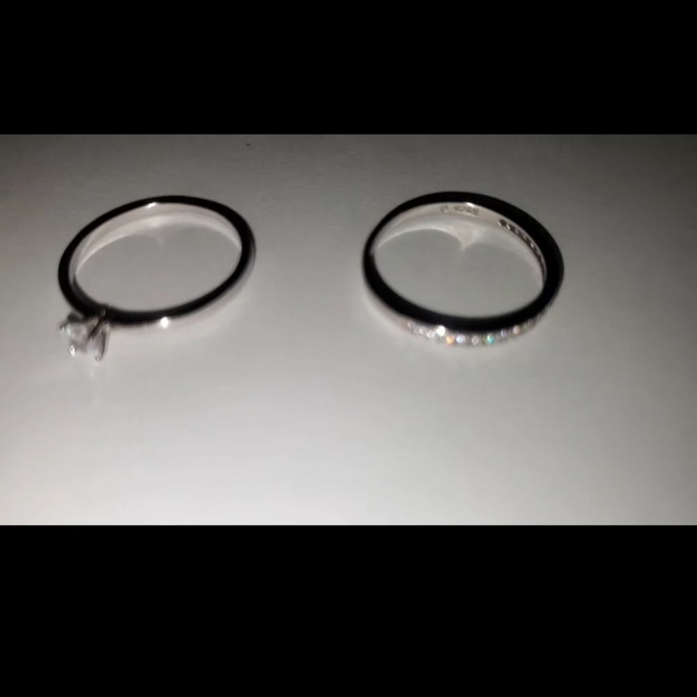 Elegant Silver Ring Set of Two